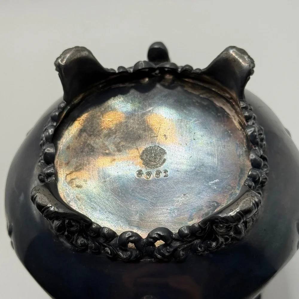 Wilcox Silver Plate Co 5081 Quadruple Plate Ornate Footed Sugar Bowl Antique